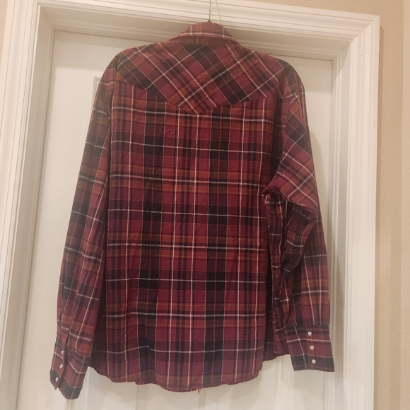 Men's Vintage Wrangler Pearl Snap Plaid Shirt Size XL - Picture 2 of 5